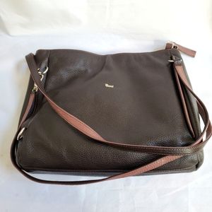 Bruno Rossi Brown Pebbled Italian Leather Purse